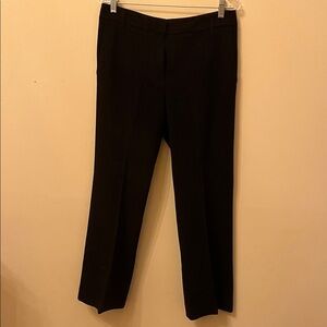 Black Wool Blend Flannel Trousers